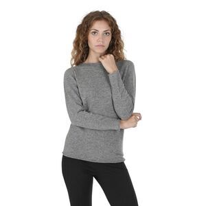 Crown of Edinburgh Cashmere Boat Neck Jumper Classic style Women Grey Sweaters